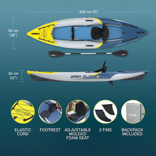 Bestway Hydroforce Dash Elite X1 65178 Πλαστικό Kayak Θαλάσσης 1 Ατόμου Μπλε