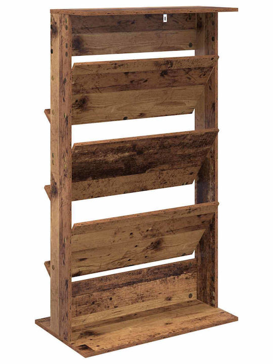 vidaXL PU Magazine Rack Brown 70x41x126cm