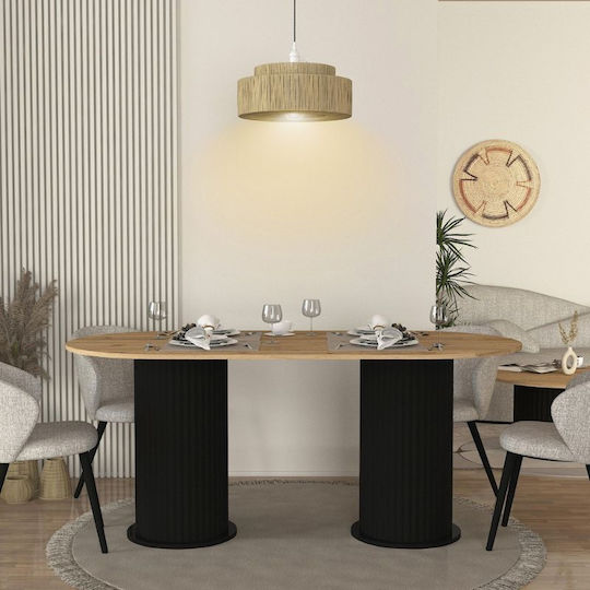 Bohema Τραπεζαρίας Μαύρο - Sepet Oak 180x90x77.7εκ.