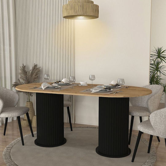 Bohema Τραπέζι Τραπεζαρίας Ξύλινο Μαύρο - Sepet Oak 180x90x77.7εκ.