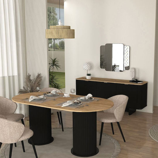 Bohema Τραπέζι Τραπεζαρίας Ξύλινο Μαύρο - Sepet Oak 180x90x77.7εκ.