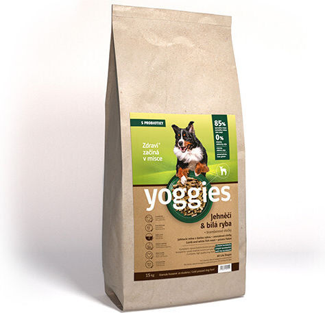 Dry Dog Food Lamb Milk White Fish & Probiotics Cold Pressed Yoggies Normal 15 Kg