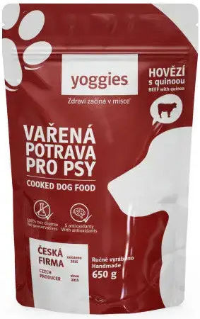 Μαγειρευτή Τροφή Σκύλου Μοσχάρι Κινόα Yoggies 150 G