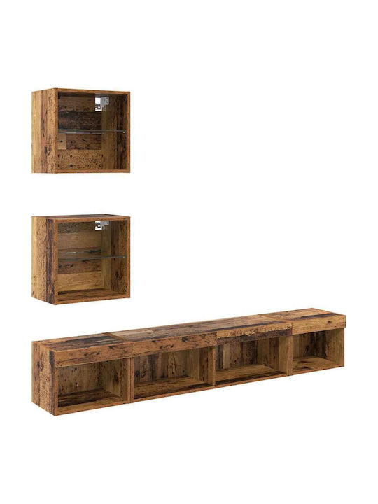 Wohnzimmer TV-Einheit Coffee mit Vitrine & Beleuchtung L100xB30xH30cm