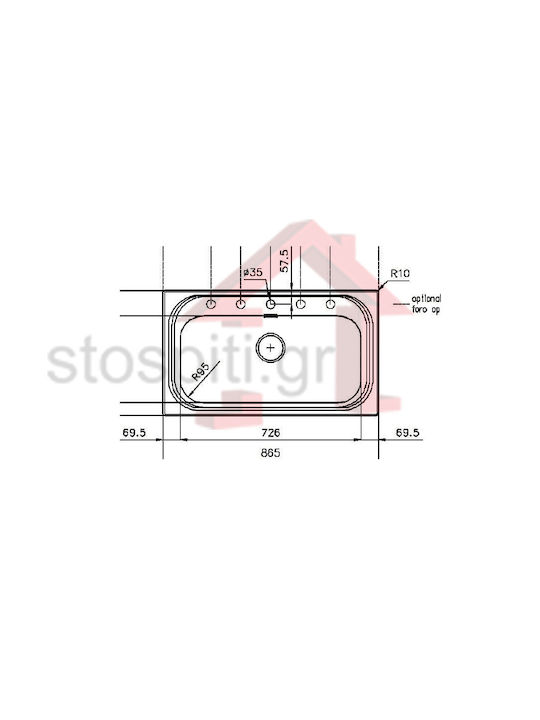 Foster Ένθετος Νεροχύτης Inox με Μπαταρία Μ86.5xΠ50.5cm Γκρι