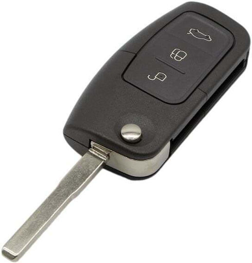 Complete Car Key Compatible Ford Focus Fiesta Mondeo 4d63 433mhz 3 Buttons Window Closing