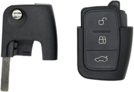 Complete Car Key Compatible Ford Focus Fiesta Mondeo 4d63 433mhz 3 Buttons Window Closing