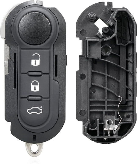 Husă Pentru Chei Auto Tip Cuțit 3 Butoane Lamă Compatibil Opel Combo D Fiat 500 Panda Punto Bravo Ducato Citroen Jumper Peugeot Boxer Model Cu Cheie Rabatabilă