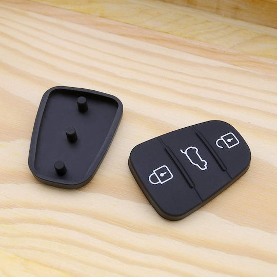 Membrană Cauciucată Butoane 3 Chei Auto – Compatibil Hyundai I10 I20 I30 Ix35 Ix45 Elantra Tucson Santa Fe Veloster Solaris – Piesă de Schimb Telecomandă Cheie