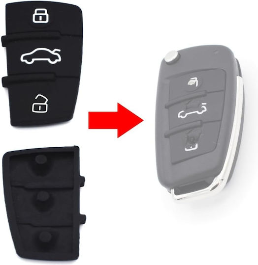 Set Butoane Cauciuc Audi A3 A4 A5 A6 A8 Q5 Q7 Cheie 3 Butoane
