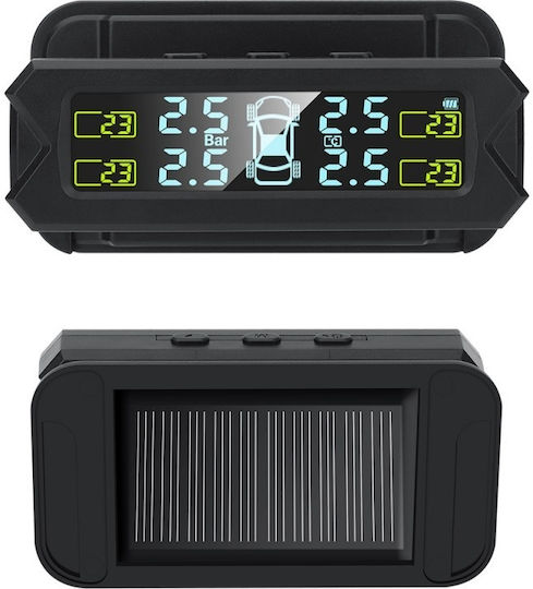 Sistem Monitorizare Presiune Anvelope Tpms Încărcare Solară 4 Senzori Externi Afișaj Lcd
