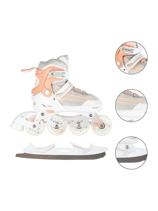 Nils Inline Αυξομειούμενα Rollers Λευκά Παιδικά Nils Inline Αυξομειούμενα Rollers Λευκά Παιδικά