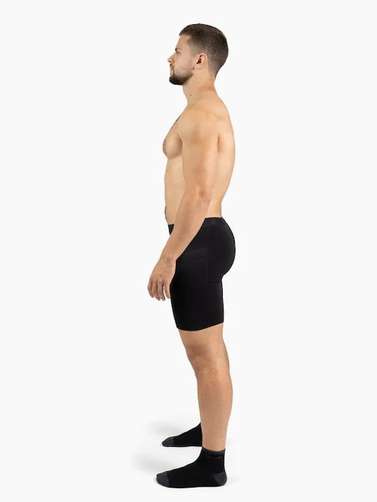 Velites Herren Sportleggings Kurz Schwarz