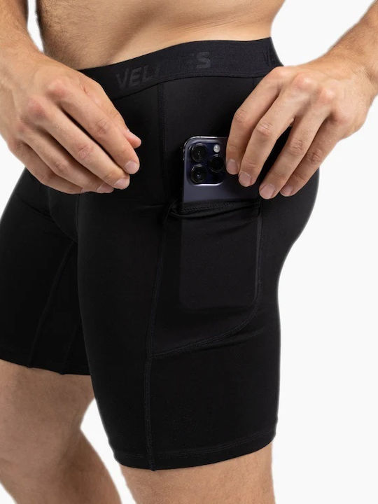 Velites Herren Sportleggings Kurz Schwarz
