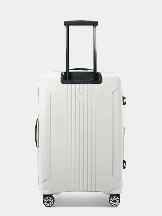 Verage Large Travel Suitcase Hard White with 4 Wheels Height 77cm