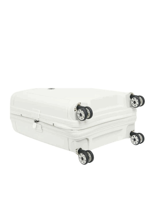 Verage Large Travel Suitcase Hard White with 4 Wheels Height 77cm