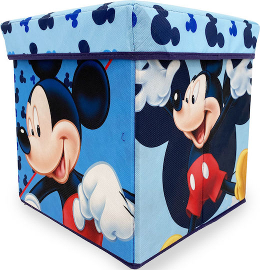 Disney Kinderhocker mit Stauraum aus Stoff Mickey Hellblau 30x30x30cm 1Stück