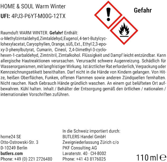 Butlers Diffuser mit Duft Zimt 110ml