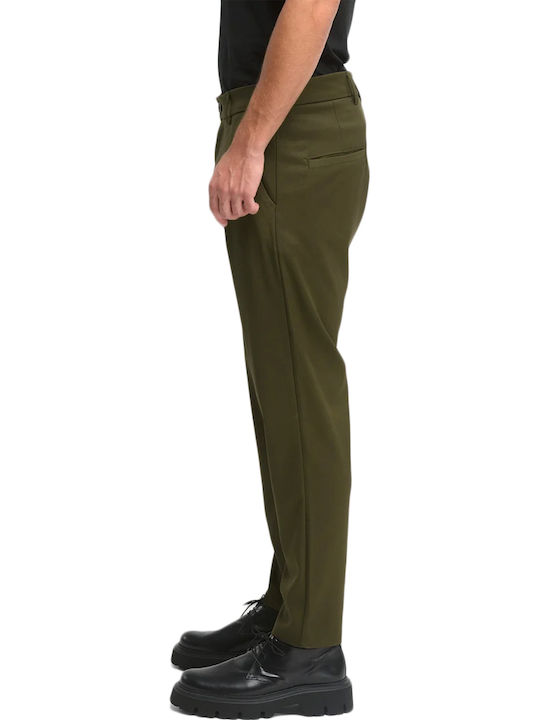 Perth Παντελόνι Chino σε Tapered Γραμμή Χακί