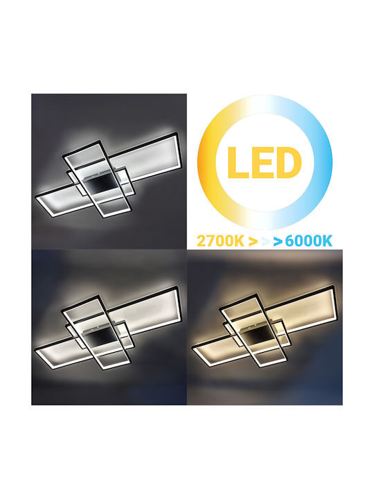 Globobox Deckenleuchte 87.5cm Schwarz mit Integrierter LED