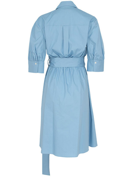 Aline Midi Shirt Dress Dress Wrap Light Blue