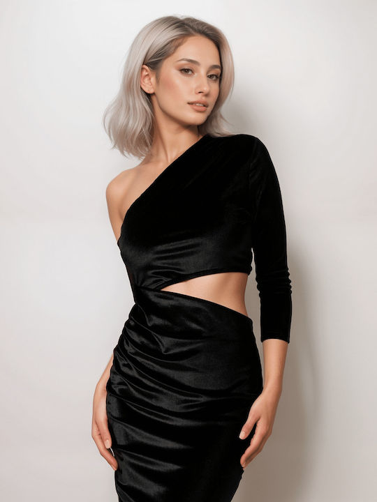 Maxi Evening Velvet Black Dress