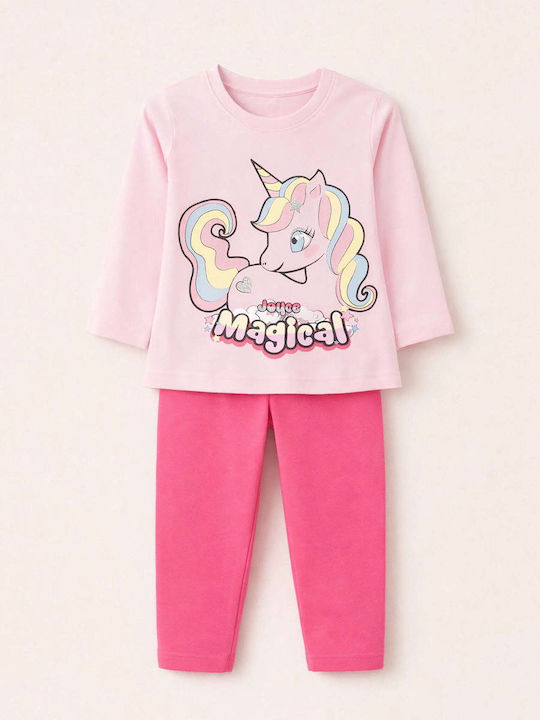 Kinder-Set mit Leggings Winter 2Stück Pink Magic Unicorn