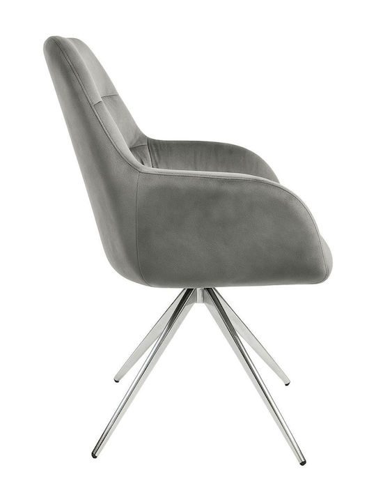 Sadie Dining & Kitchen Chairs with Artificial Leather Gray 2 Pieces 64.5x56.5x85cm