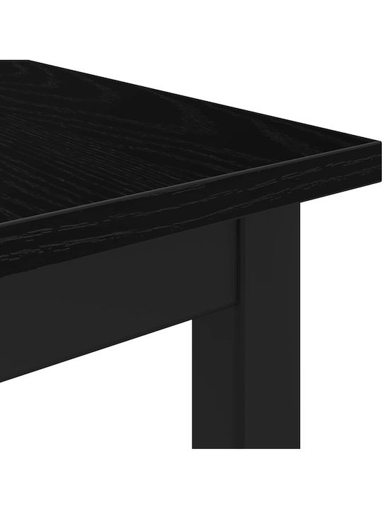 Table Dining Room Wooden with Metal Frame Black 80x80x75cm