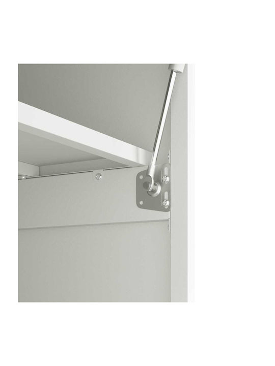 Wand Wohnzimmer Vitrine aus Metallisch Weiß 60x40x53cm