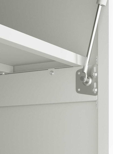 Wall Mounted Living Room Cabinet Made of Metal White 60x40x53cm