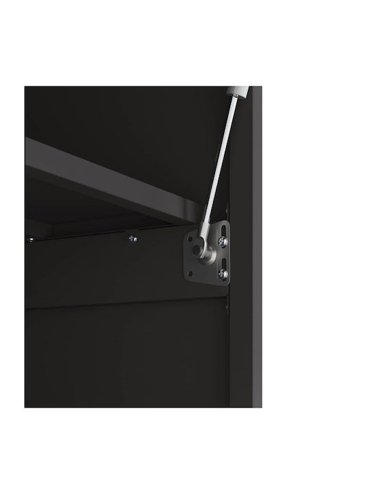 Wall Mounted Living Room Cabinet Made of Black Metal 90x40x53cm