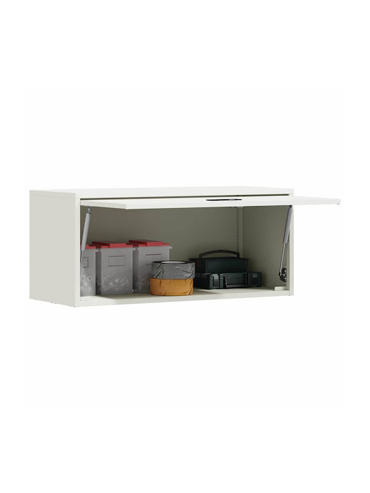 Wall Mount Living Room Cabinet Made of Metal White 80x33x35cm