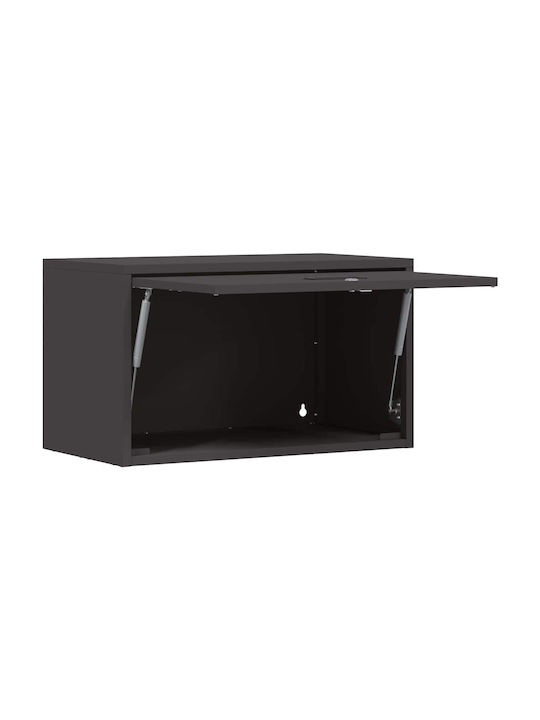Wall Mounted Living Room Cabinet Made of Black Metal 60x33x35cm