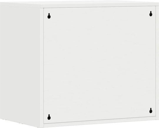 Wall Mounted Living Room Cabinet Made of Metal White 60x40x53cm