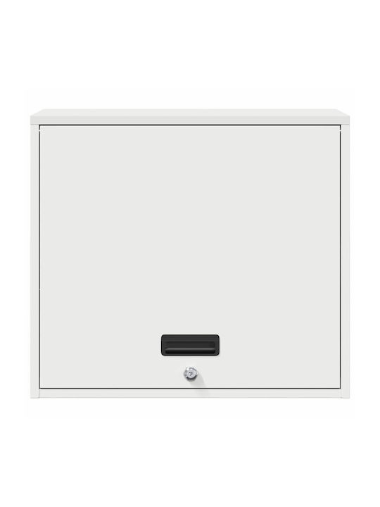 Wand Wohnzimmer Vitrine aus Metallisch Weiß 60x40x53cm