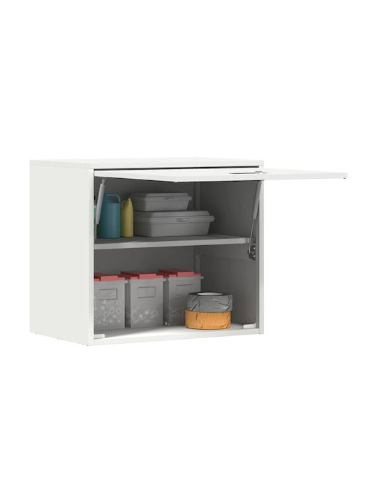 Wand Wohnzimmer Vitrine aus Metallisch Weiß 60x40x53cm