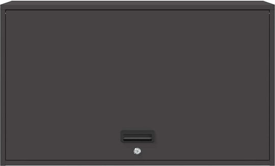 Wall Mounted Living Room Cabinet Made of Black Metal 90x40x53cm