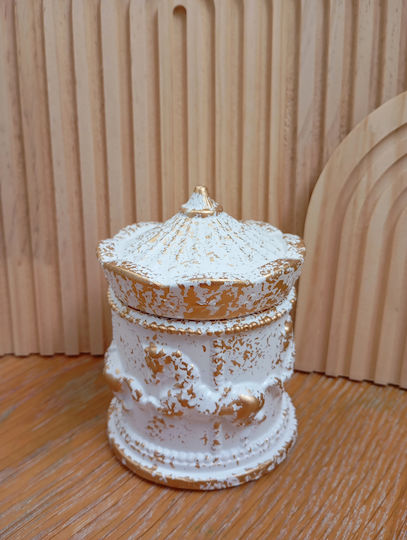 By Anastasia's Art Creations Χριστουγεννιάτικο Κεραμικό Κερί Χρυσό