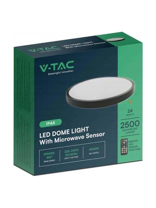 V-TAC Plafonieră de Tavan Baie 35buc Neagră cu LED Integrat și Telecomandă