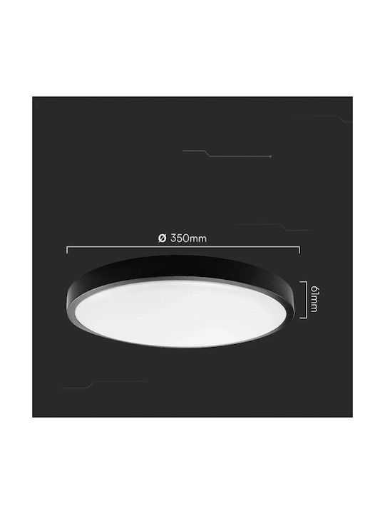 V-TAC Plafonieră de Tavan Baie 35buc Neagră cu LED Integrat și Telecomandă
