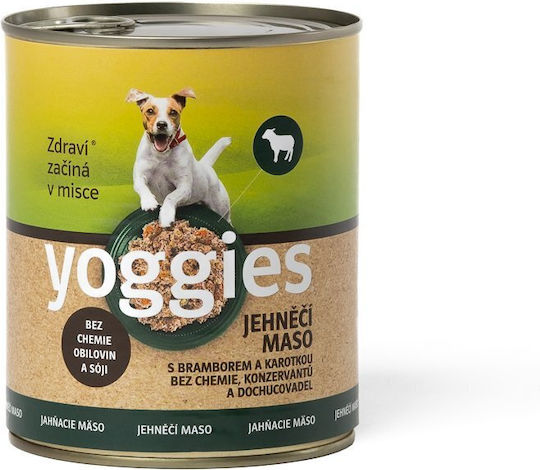 Conservă Monoproteică Pentru Câini Miel Cartofi Și Morcov Yoggies 200 G