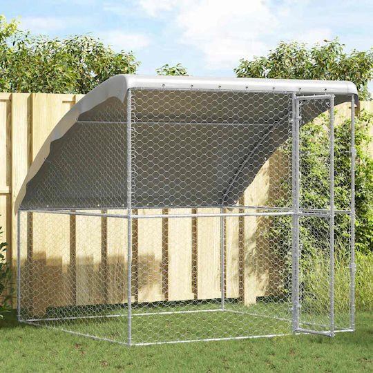 vidaXL Συρμάτινο Κλουβί Σκύλου Ασημί 200x200x200cm