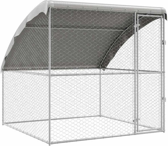 vidaXL Συρμάτινο Κλουβί Σκύλου Ασημί 200x200x200cm