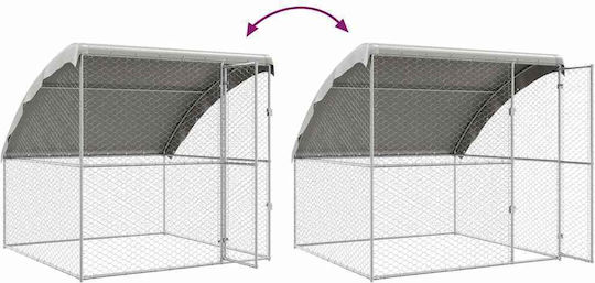 vidaXL Συρμάτινο Κλουβί Σκύλου Ασημί 200x200x200cm