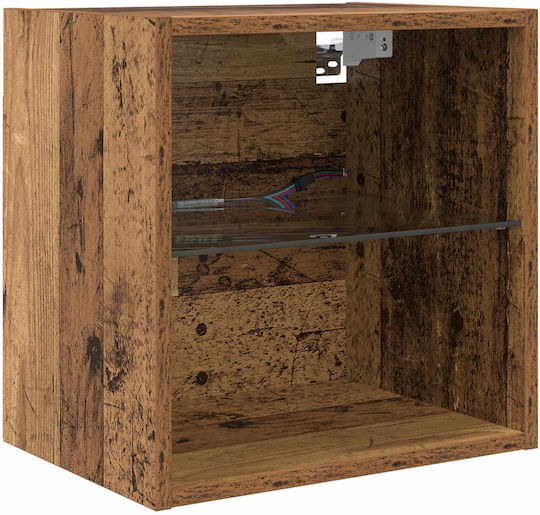 Животно помещение ТВ единица Old Wood с Витрина и Осветление Д100xШ30xВ30бр