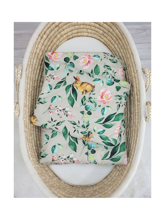 Newborn Baby Duvet Cover Set With Pillowcase Green 75x100cm