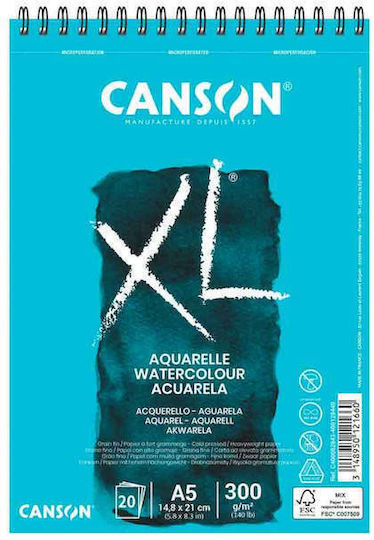 Canson Watercolour Pad A5 / 14.8x21cm 20pcs