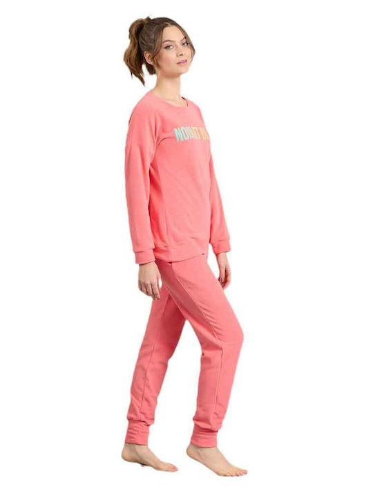 Jeannette Lingerie Χειμερινό Γυναικείο Σετ Πιτζάμας Κοραλί