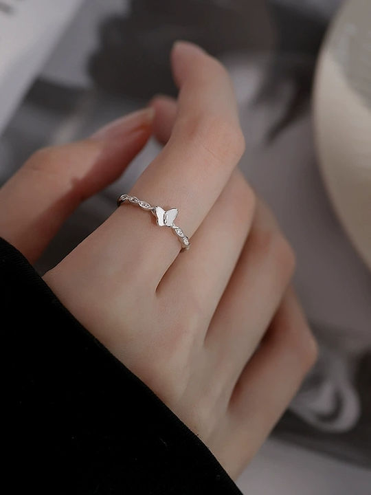 Ring with Zircon made of Silver